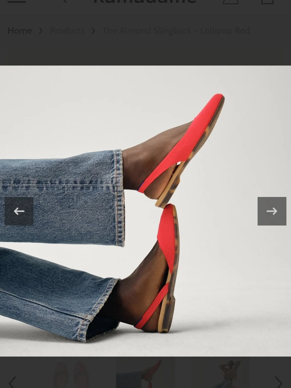 Rothy's Red Almond Slingback Flats